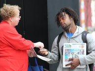 Kyriq is using the income he earns as a One Step Away vendor to care for his son, Kyi, and start his own business. (Photo credit: One Step Away)